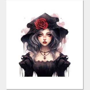 Gothic Roses Lady #2 Posters and Art